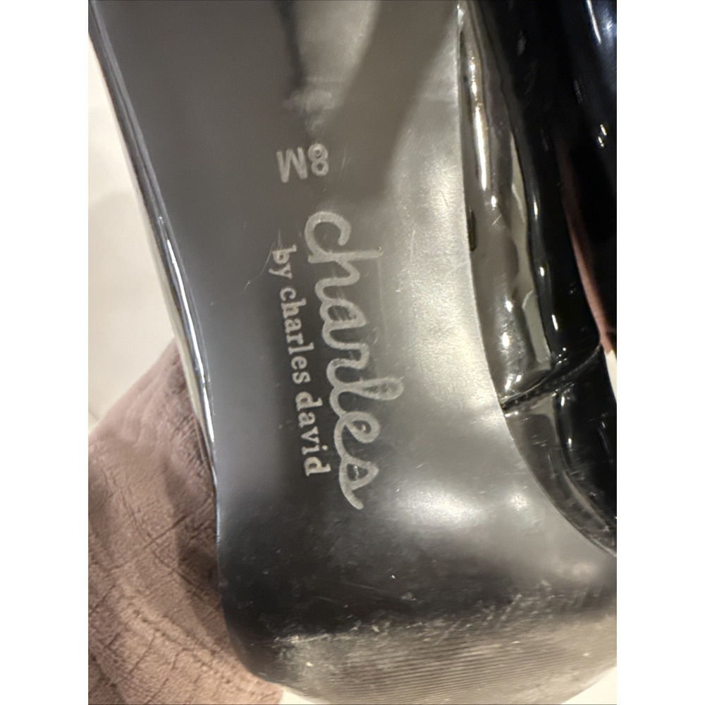 Charles by Charles David Black Patent Leather Pumps Size 8 Pointed Toe Heels‎ - Picture 7 of 9